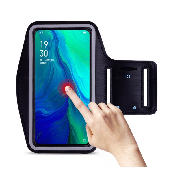 Black Sports Armband Phone Case Cover Gym Running For Oppo Reno A