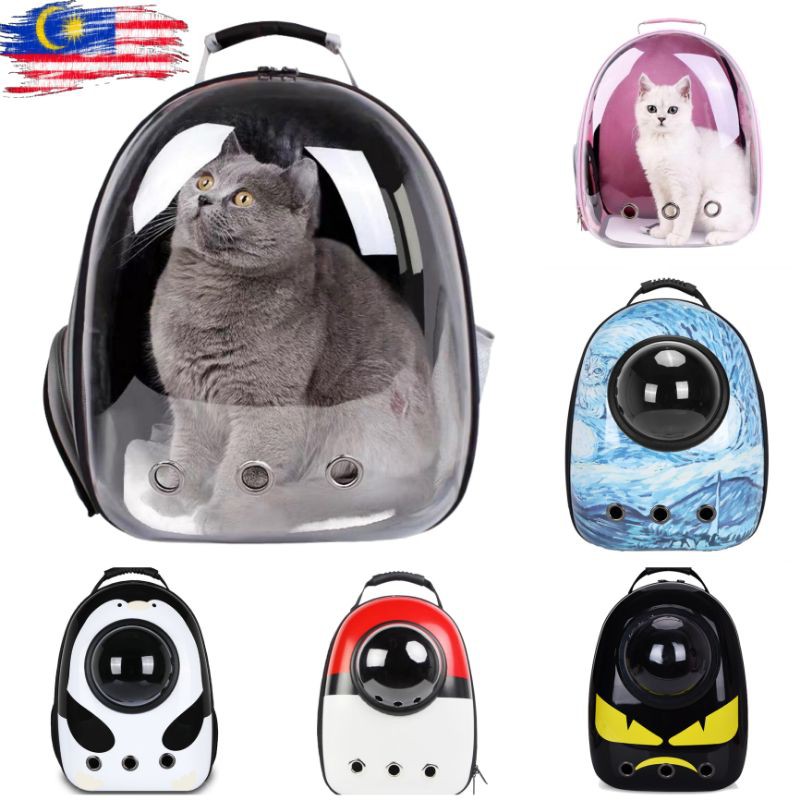 🇲🇾BOX PACKAGING🇲🇾 2021 Bestseller Pet Travel Outdoor Transparent Bag  Carrier Backpack Astronaut Capsule Beg Kucing Murah