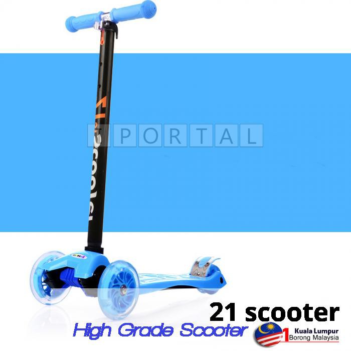21st Scooter Adjustable with LED Light up Wheels - BLUE | Shopee Malaysia
