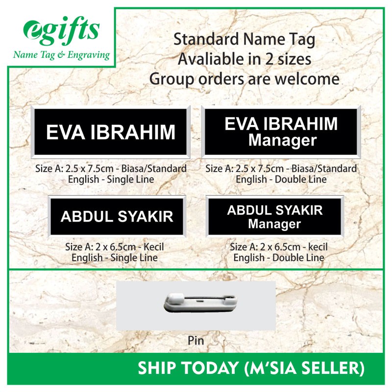 Buy Name Tag PIN untuk Tag Nama Sekolah Cikgu, Nama Tag Kakitangan