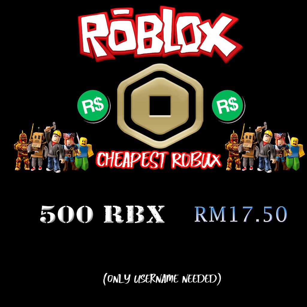 Roblox Robux Untuk Harga Promosi Rm17 50 500rbx Shopee Malaysia - harga robux murah