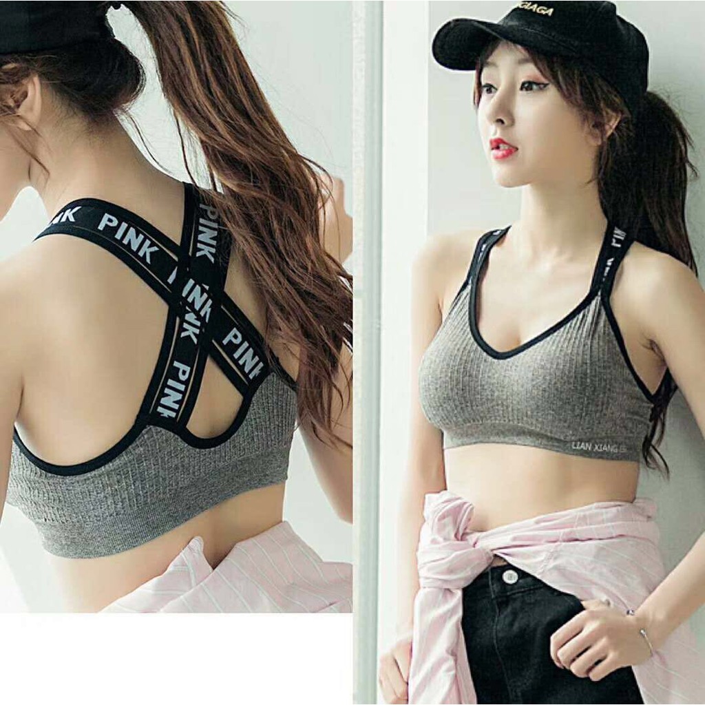 Sport Bra Women Zip Front Yoga Bra Push Up Shockproof Sports Bra