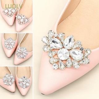 1x Shoe Clips Faux Pearl Rhinestones Metal Bridal Prom Shoes Buckle Decoration X 