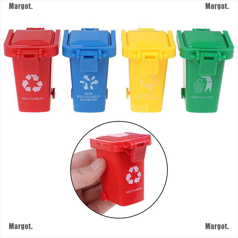 [Margot] Kid 4pcs/set Trash Can Toy Garbage Truck Cans Curbside Vehicle Bin Toys [MY]