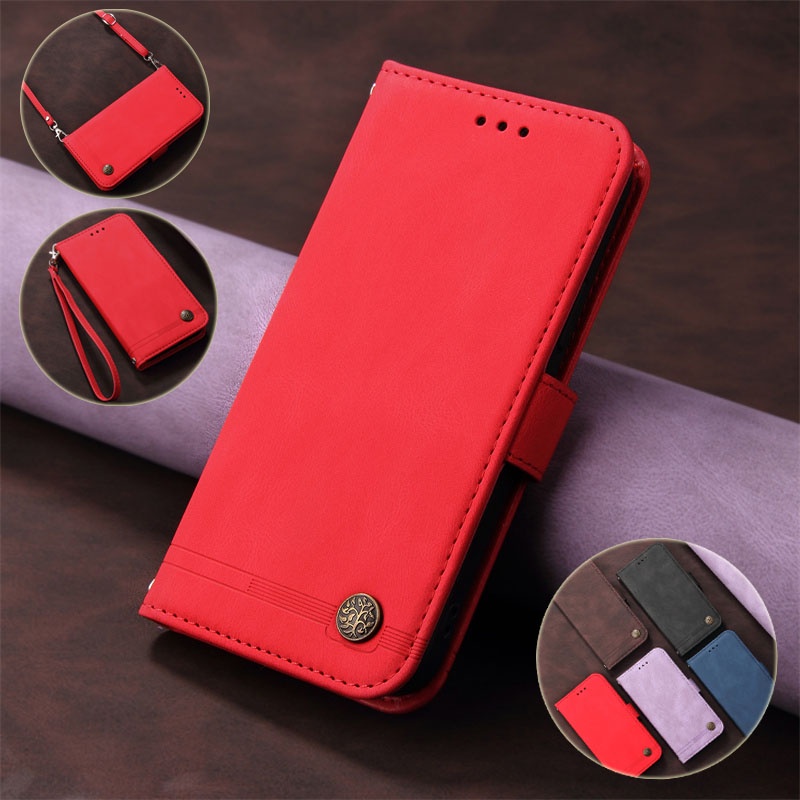 Long and Short Lanyard Casing Samsung Note 20 S20 FE Ultra Plus Lite A73 A23 A71 A51 M40S 5G Luxury Fashion Ultra Thin Card Frame Holder Magnetic Flip Leather Case Drop Proof Cover Messenger Bag