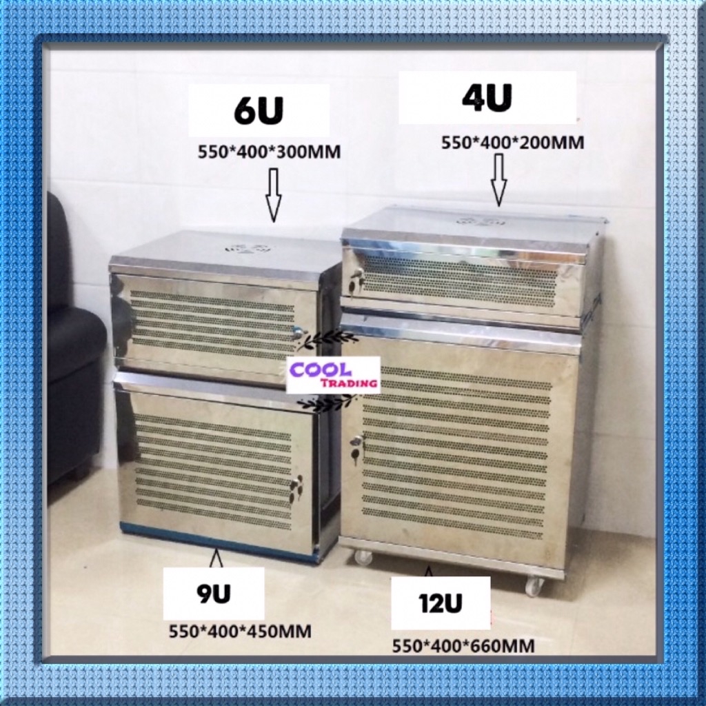 Set 12u 9u 6u 4u Stainless Steel Economy Wall Mount Rack Sever