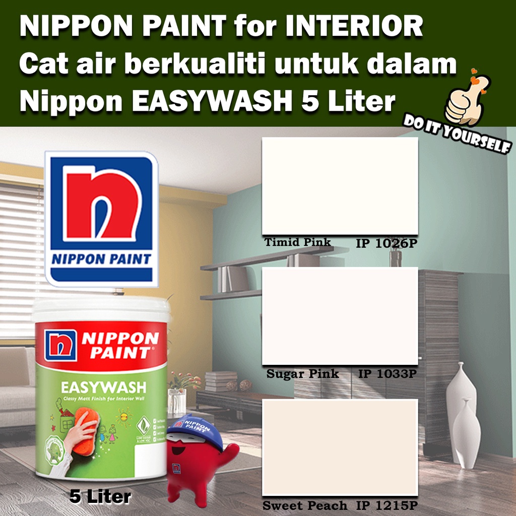 Nippon Paint EasyWash Interior collection 5 Liter Snow White 1002P ...