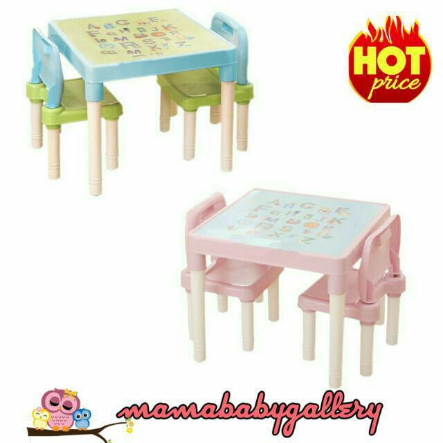 Meja Belajar Meja Study Kanak Best Deal Meja Kids Study Table Chair Set Dining Playing 1 Table 2 Chairs