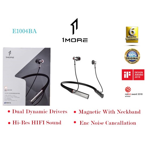 1More Dual Driver Bluetooth Active Noise Cancelling In-Ear Headphones Wires&amp;Wirelss Playback E1004BA