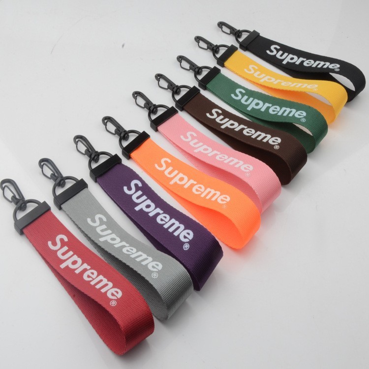 SUPREME Webbing Keychain Ribbon Apparel Bags Pendant Lanyard | Shopee