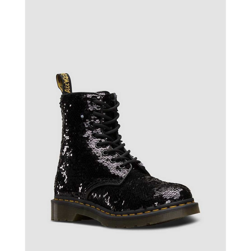 dr martens black silver