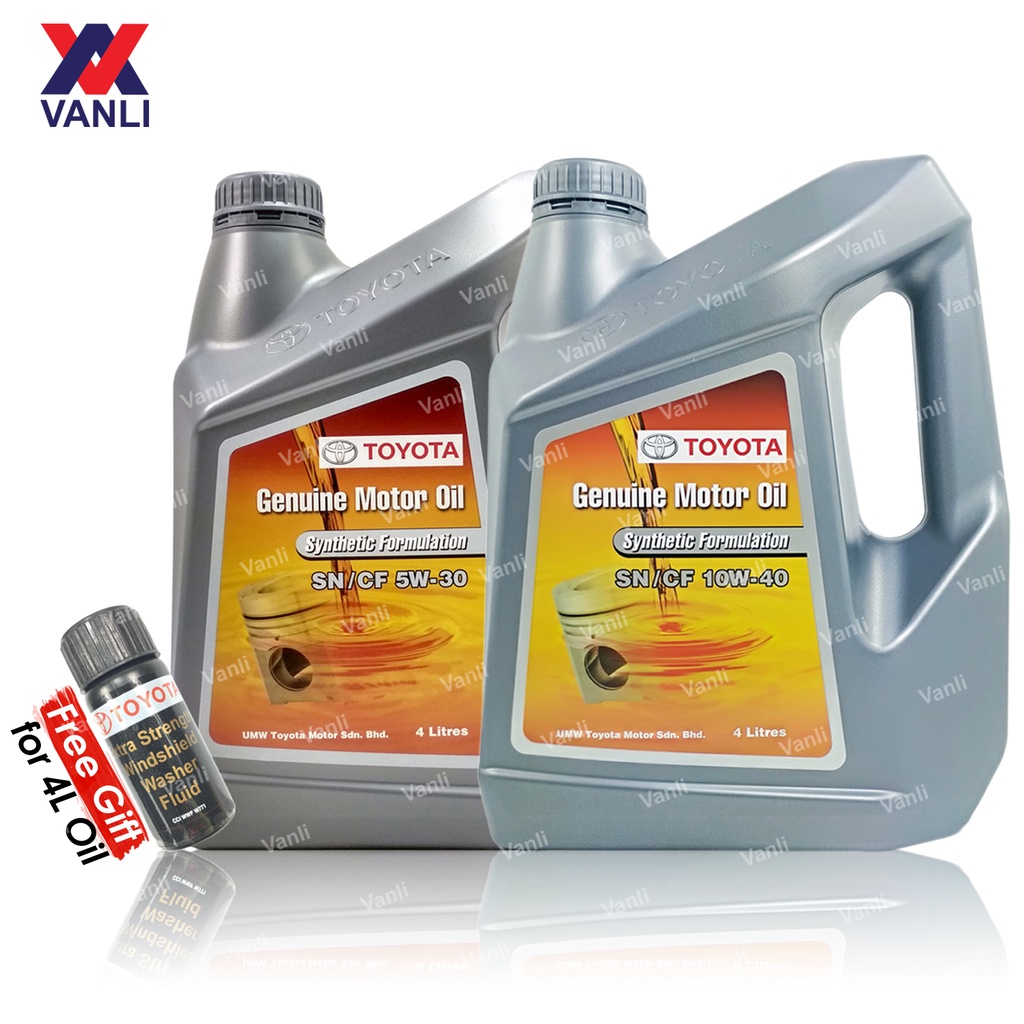 Toyota Genuine Semi Synthetic 5W30 / 10W40 Engine Oil 4L | Shopee Malaysia