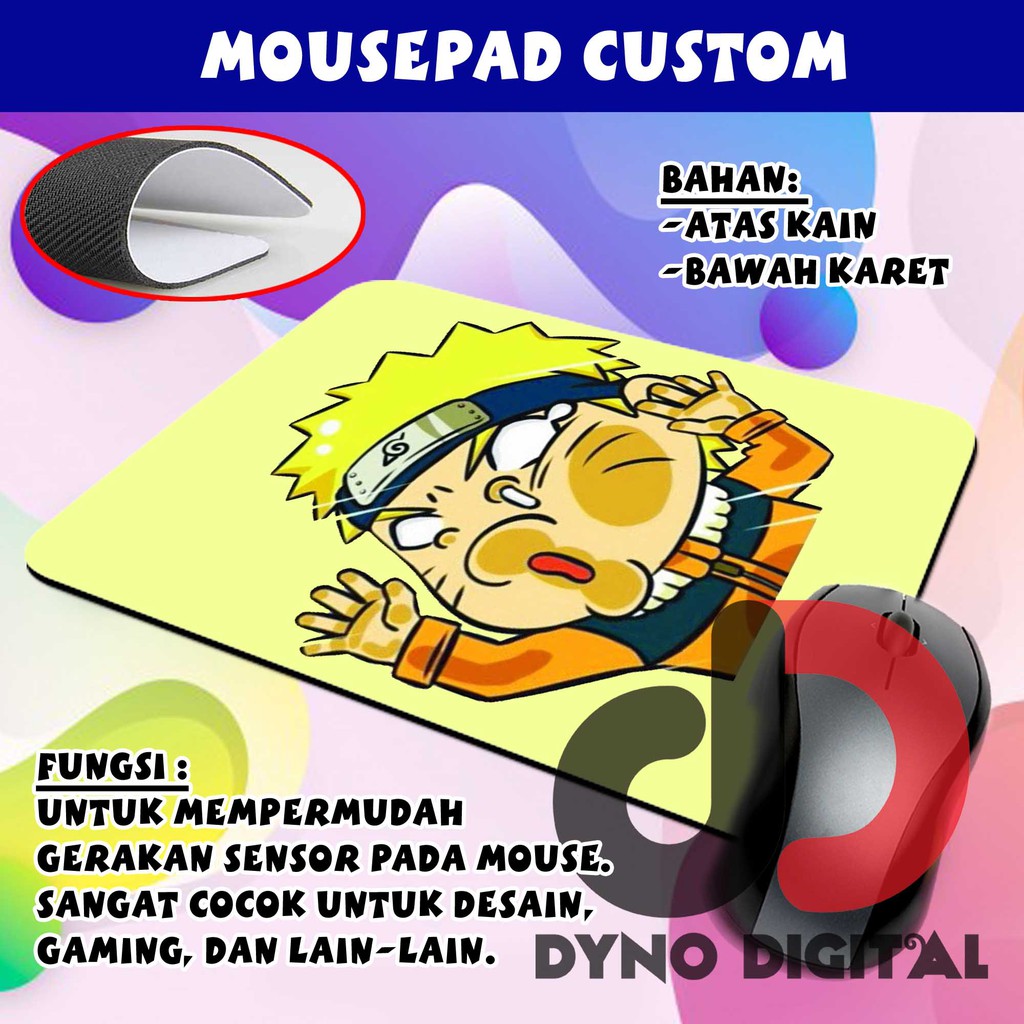 Custom Mousepad Cute Mouse Stand Naruto Movie Face Glass