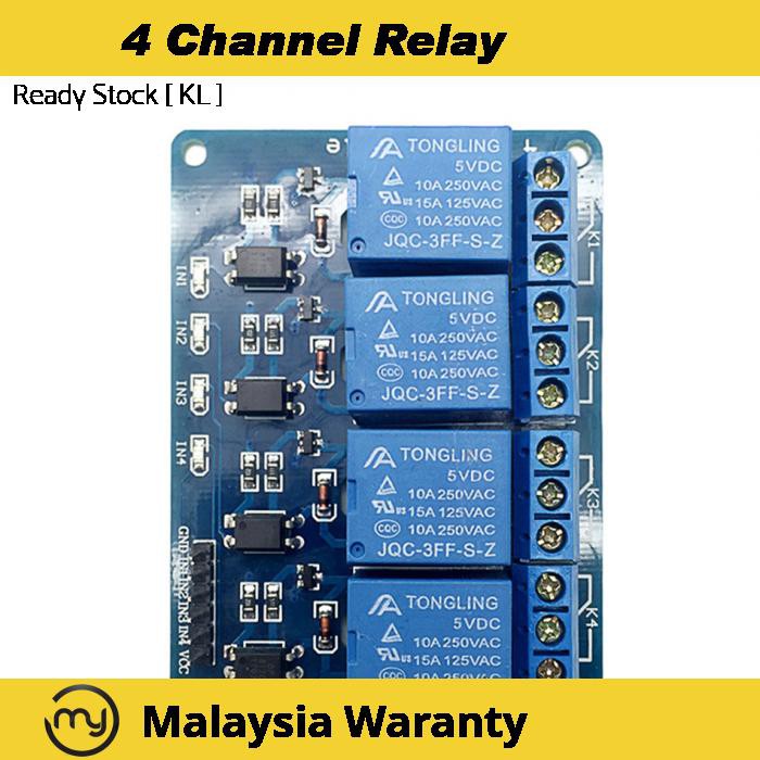 Arduino IoT 4 Channel Relay Opto Isolator 10A 5V Relay Module Shopee