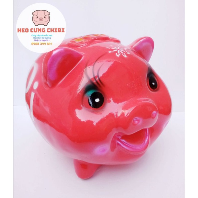 Large size Savings Piggy Bank - Savings Piggy Bank - smiling pig