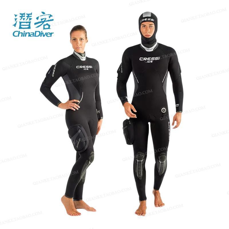 Qhd Cressiice Semi Dry Diving Suit 7mm Men And Women One Piece Scuba Diving Semi Dry Suit Made In Italy Shopee Malaysia