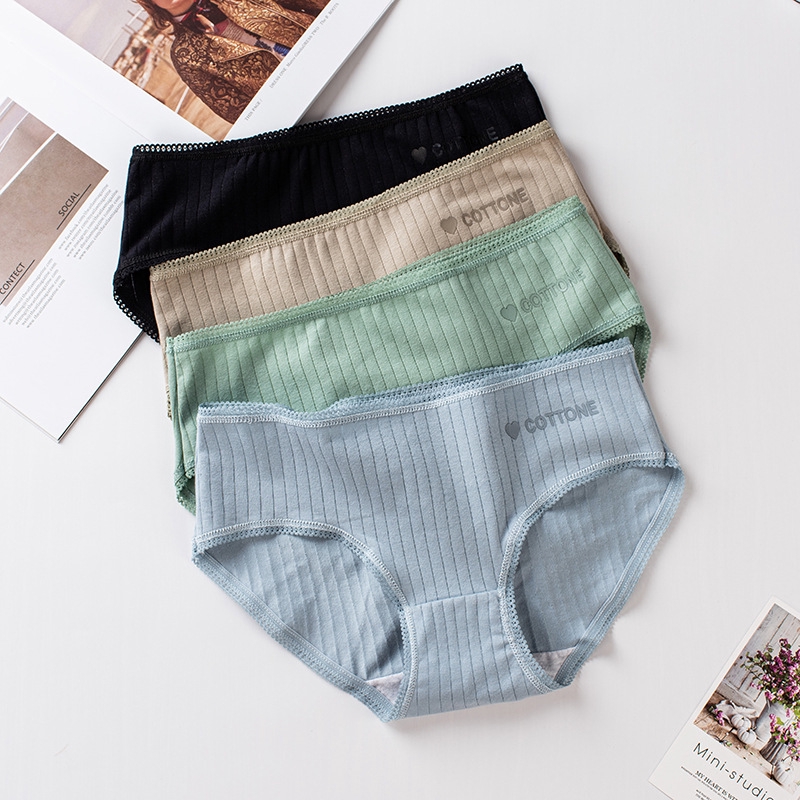 4pcs Set 100 Cotton Underwear Women Modal Cotton Panties Ladies Seamless Panties Shopee Malaysia