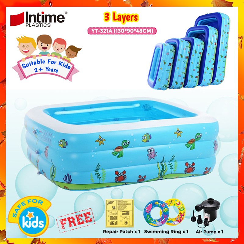 INTIME 1.3M Inflatable Family Swimming Pool 3 Layer Extra Large ...