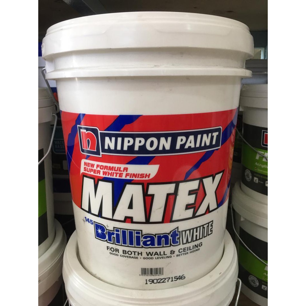 18L NIPPON  Paint  Super Matex Brilliant White 145 Shopee 