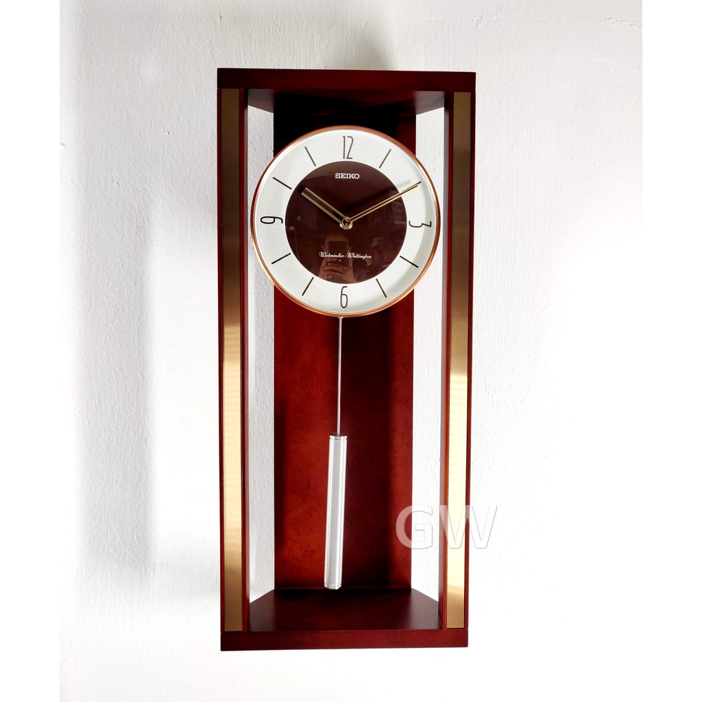 100% ORIGINAL SEIKO Pendulum Dual Chime Wooden Wall Clock QXH068 (QXH068B)  [Jam Dinding] | Shopee Malaysia
