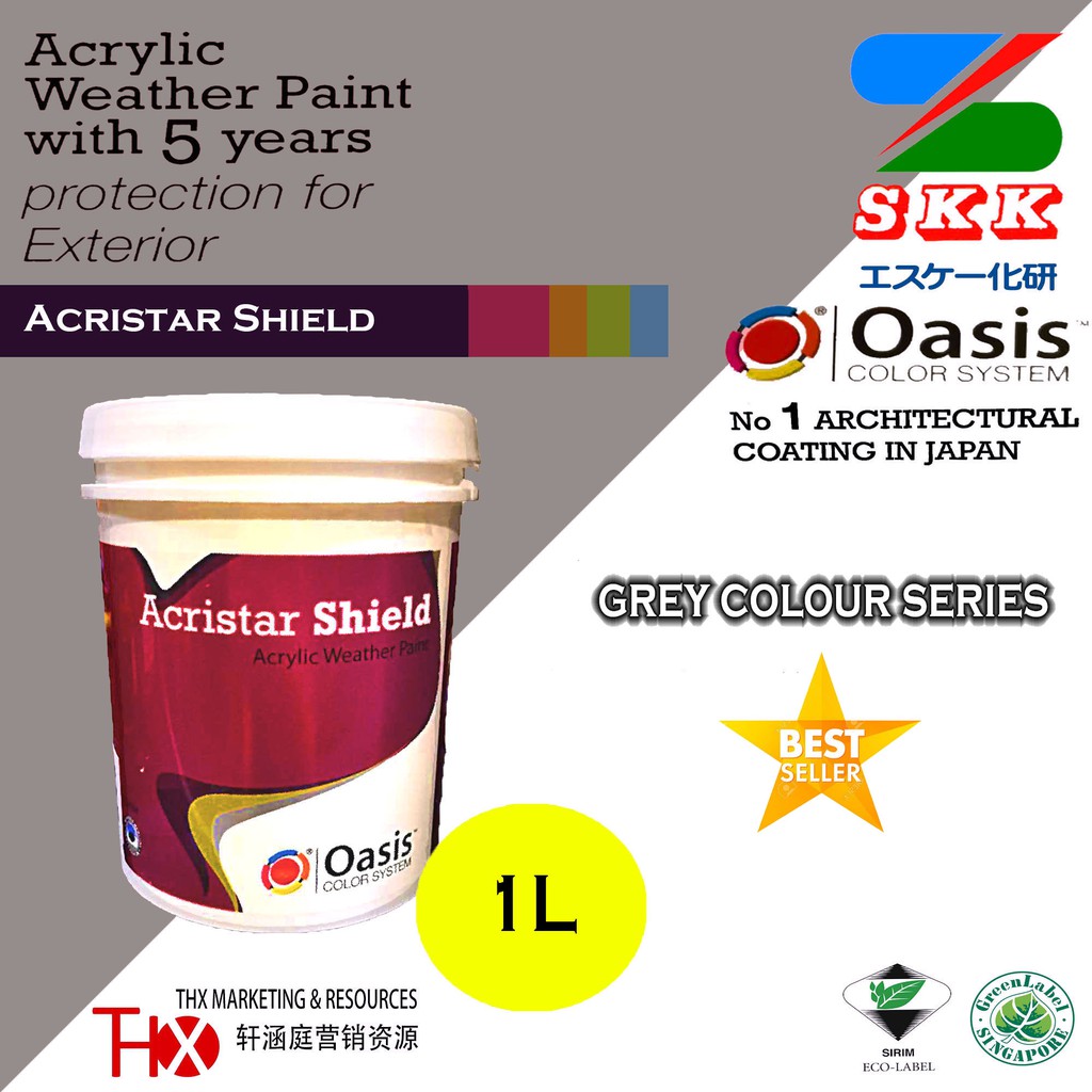 [Grey Colour Series] SKK Japan Skk Acrylic Weather Paint For Exterior 1