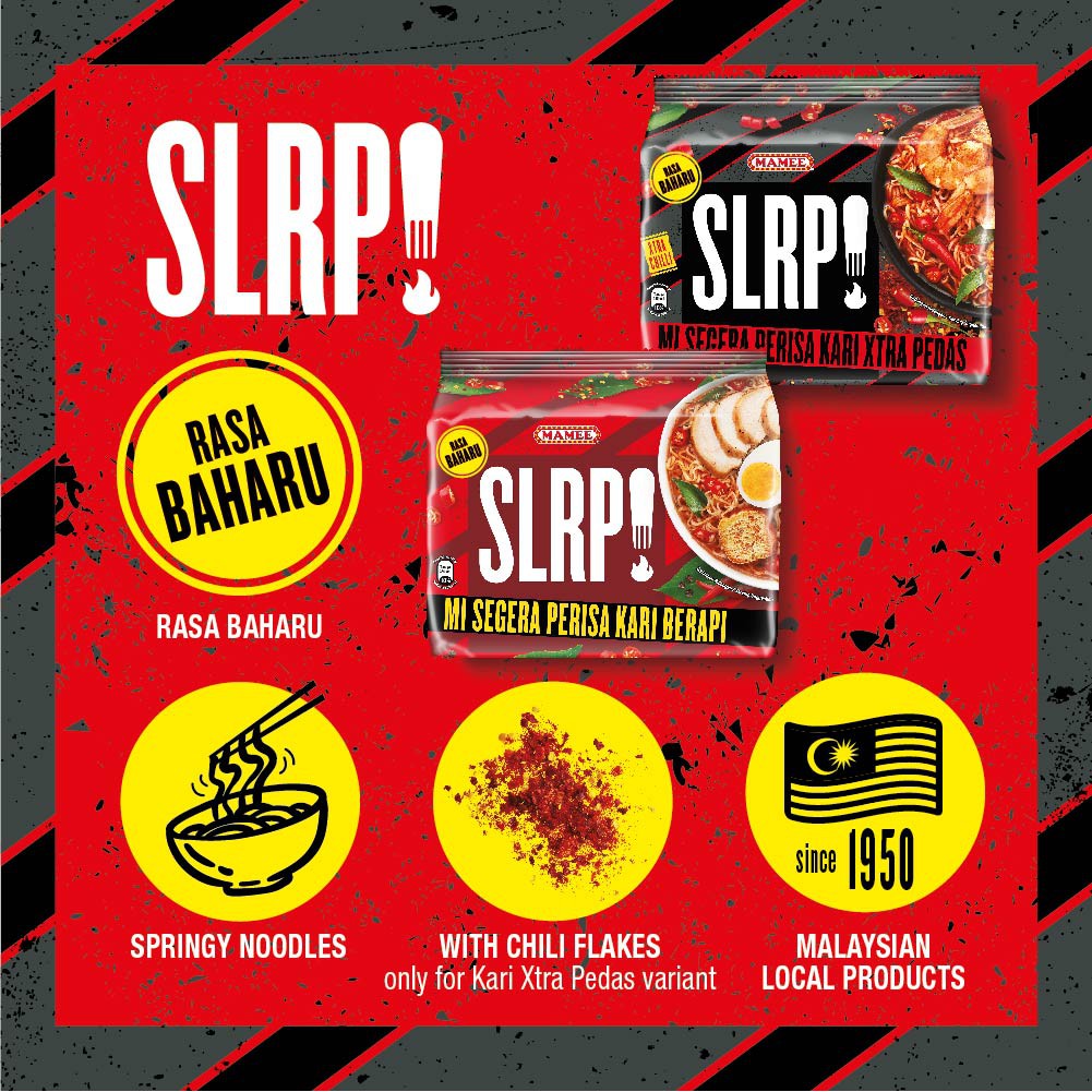 MAMEE Slrp Kari Xtra Pedas Flavored Pack Noodles (Packs of 5)