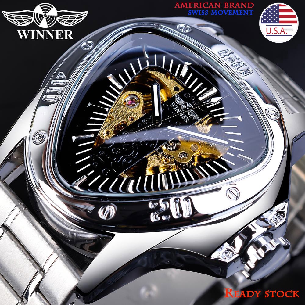 winner men's skeleton watch