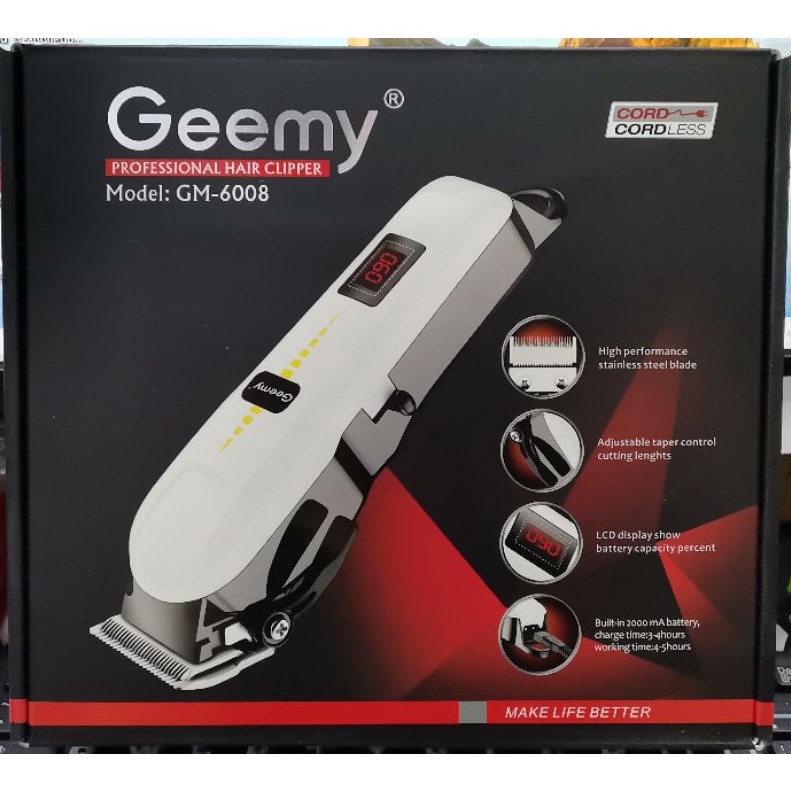 💯 Geemy GM-6008 Rechargeable Trimmer Professional Hair Clipper Free 6 Months Warranty For Mesin Have Sticker Wholesale 🤩