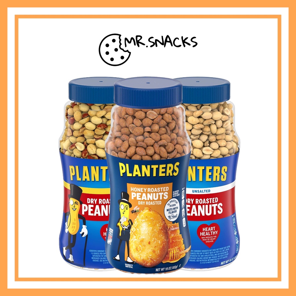 Planters Dry Roasted Peanut 453g Unsalted / Salted / Lightly Salted