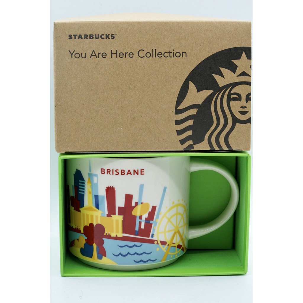 Starbucks Mug Mugs You Are Here Brisbane Australia 14 Oz 414 ml