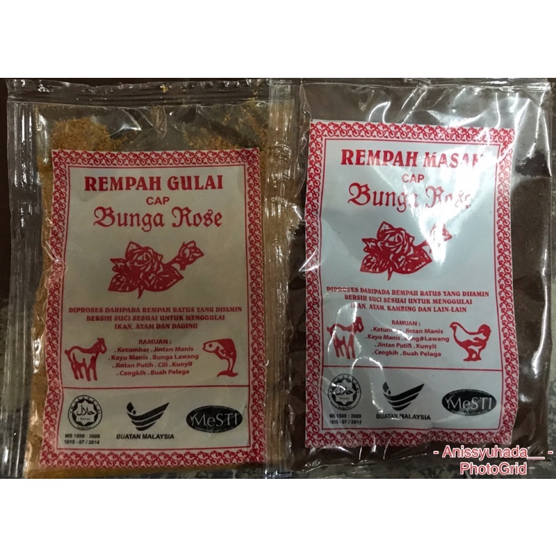 REMPAH GULAI DAN MASAK CAP BUNGA ROSE u203c️  Shopee Malaysia