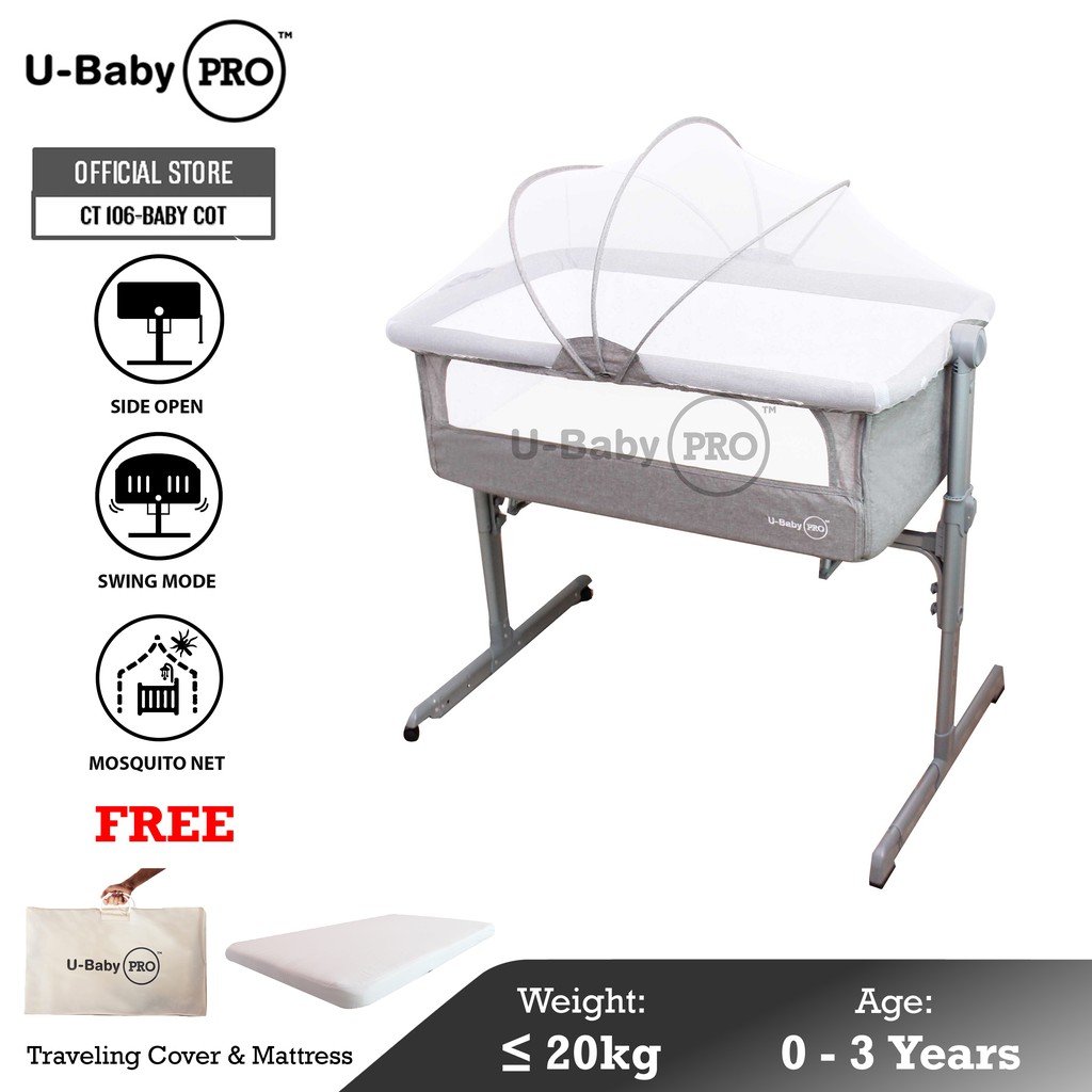 UBaby PRO UWCT 106 Baby Bed Side Crib With Swing Shopee Malaysia