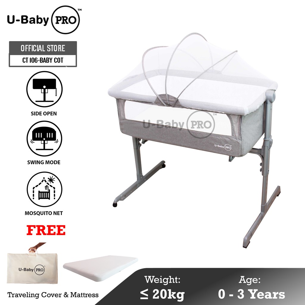 U-Baby PRO UW-CT 106 Baby Bed Side Crib With Swing