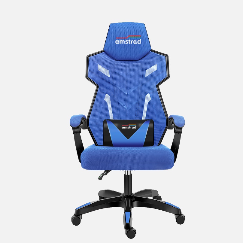 shopee: Ready StockErgonomics Gaming chair Adjustable backrest reclining Office chair Racing chair (0:3:color_family:Blue Nylon;:::)