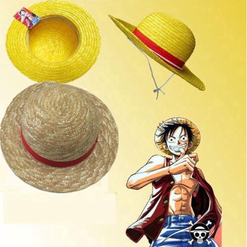 Japanese Anime Cosplay One Piece Luffy Props Cartoon Straw Hat Adult/Children Straw Hat Boater Beach Cap Hallow Accessories