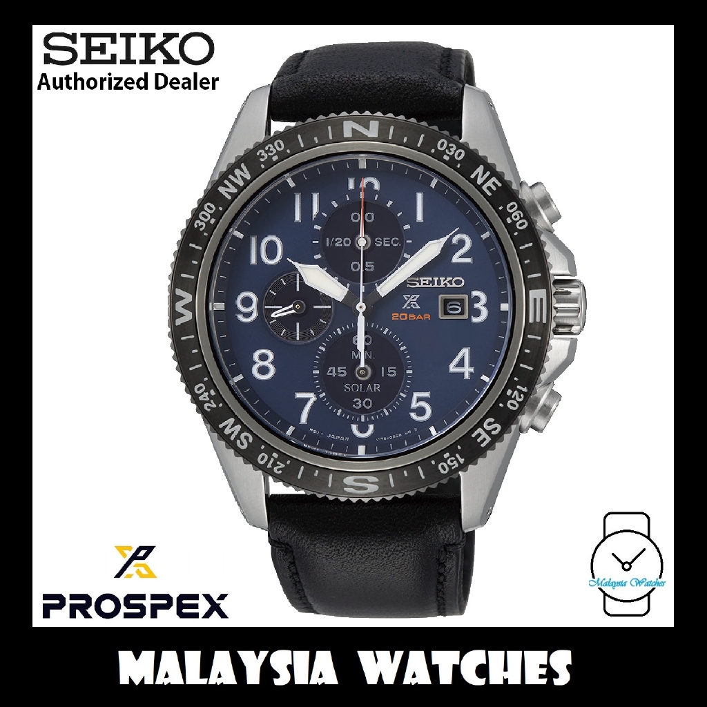 NEW) Seiko Prospex Land SSC737P1 Solar Diver's 200M Chronograph Black Calf  Leather Strap Watch | Shopee Malaysia