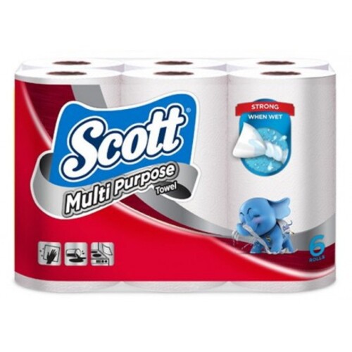 (+Free Gift) Scott Multi Purpose Kitchen Towel (1 ctn x 4 pkt x 6rolls ...