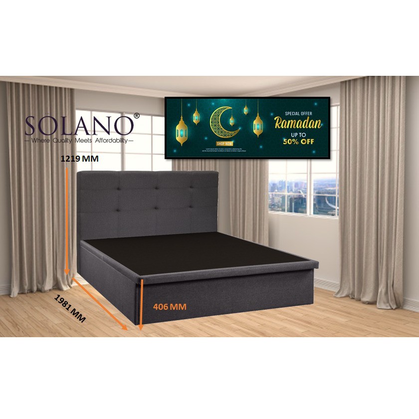 16 Smart Storage Divan Bedframe With, 16 Inch Bed Frame Queen