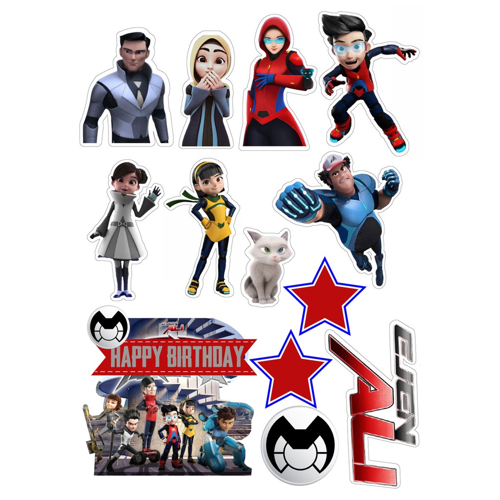 (CUSTOME MADE) Ejen Ali Cake Topper A4 size | Shopee Malaysia