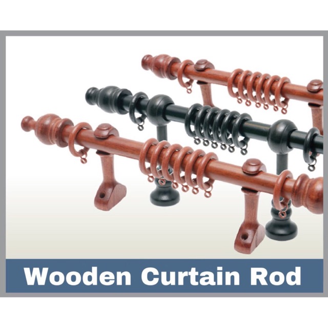 Clearance Stock Curtain Wooden Rod 28mm Dark Walnut Rosewood