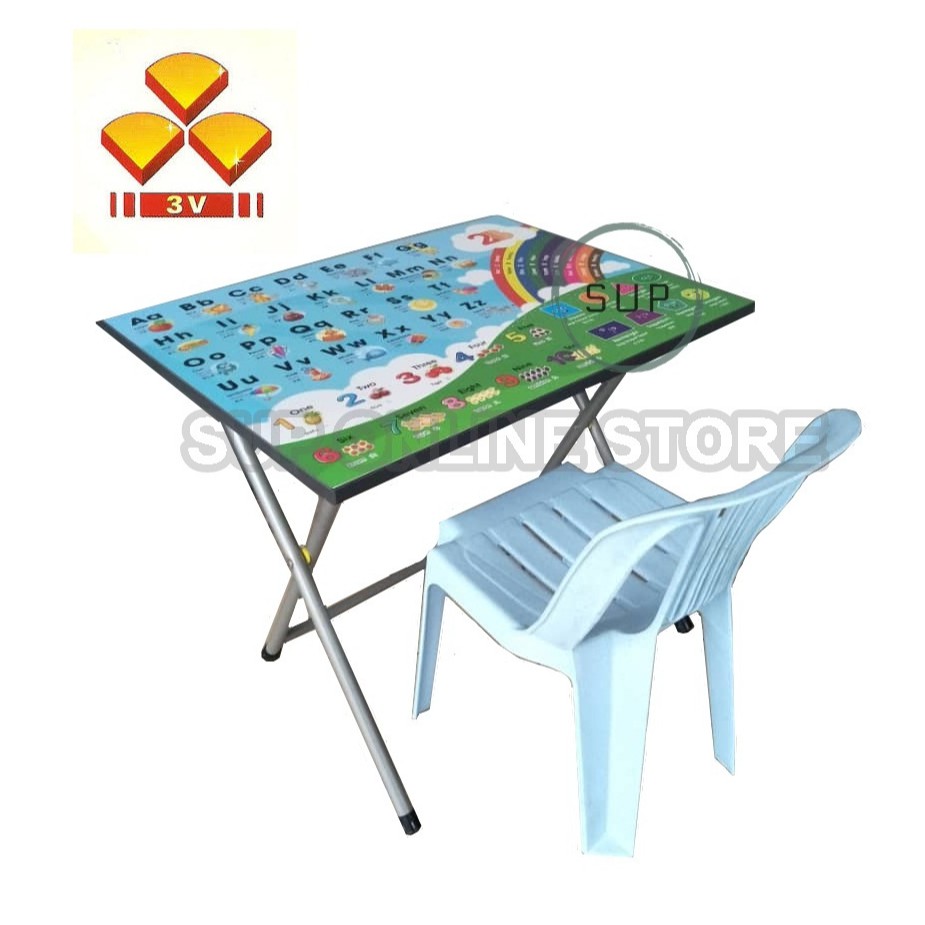 3V 2B Kids Study Table Chair ABC Table Chair 