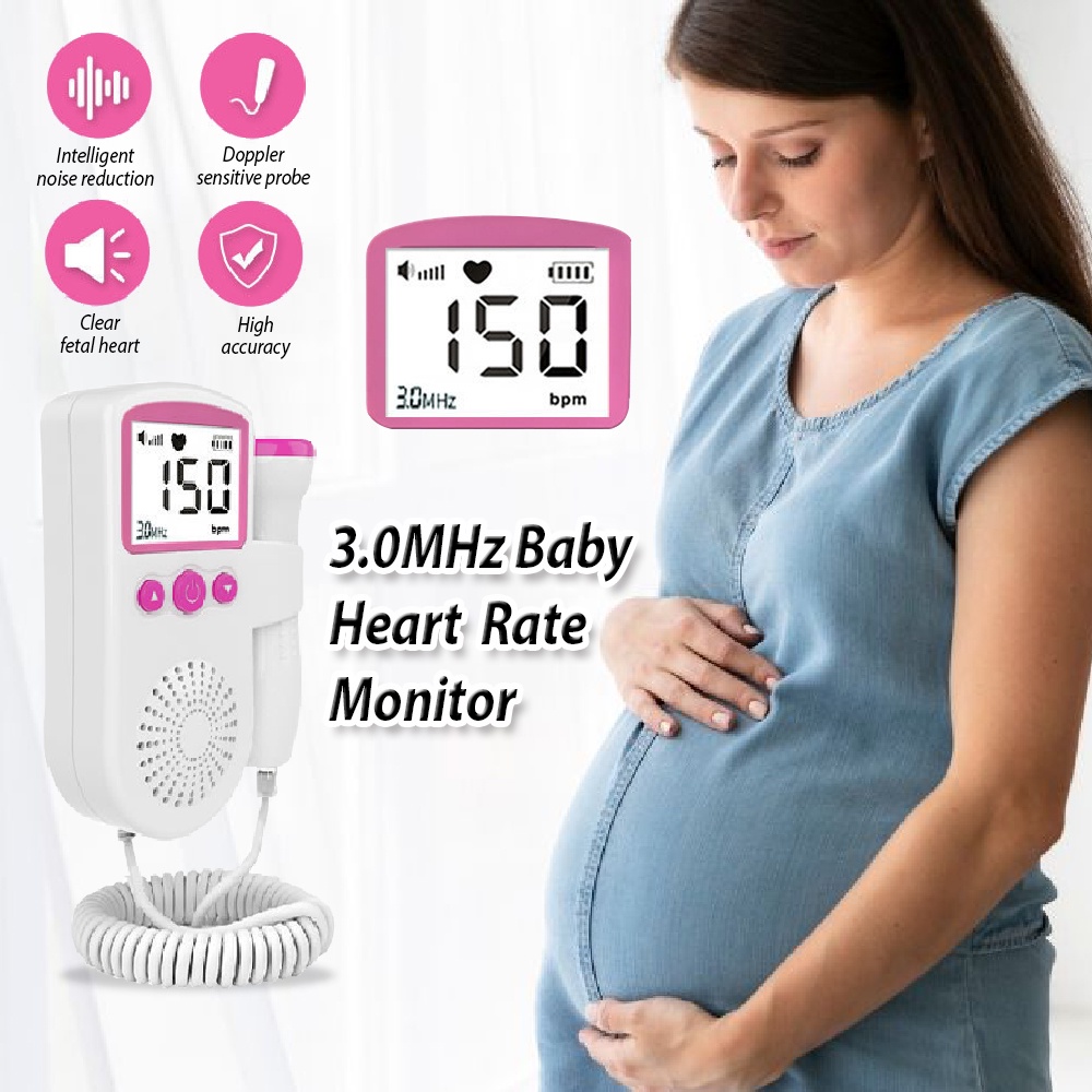 QB BM005 Baby Heart Rate Monitor Upgraded 3.0MHz Baby Fetal Heart Rate