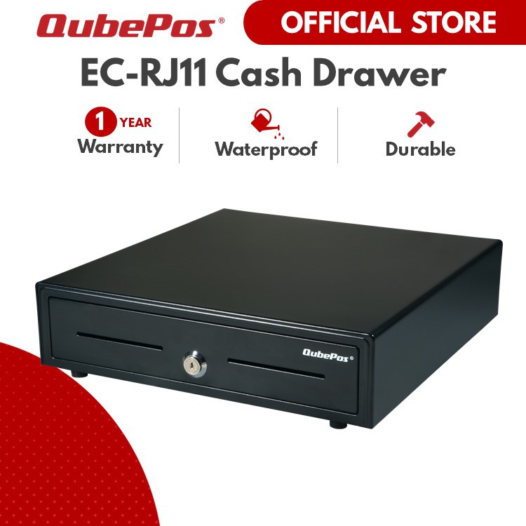 QubePos C4141B Cash Drawer With Metal Clip (Retail/ Restaurant Cashier ...