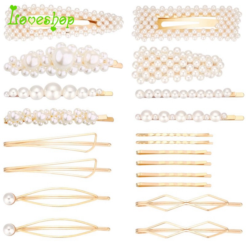 20 Pieces Artificial Pearl Hairpins Elegant Hair Barrettes