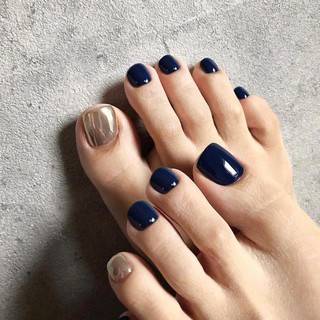 dark blue toe nail art
