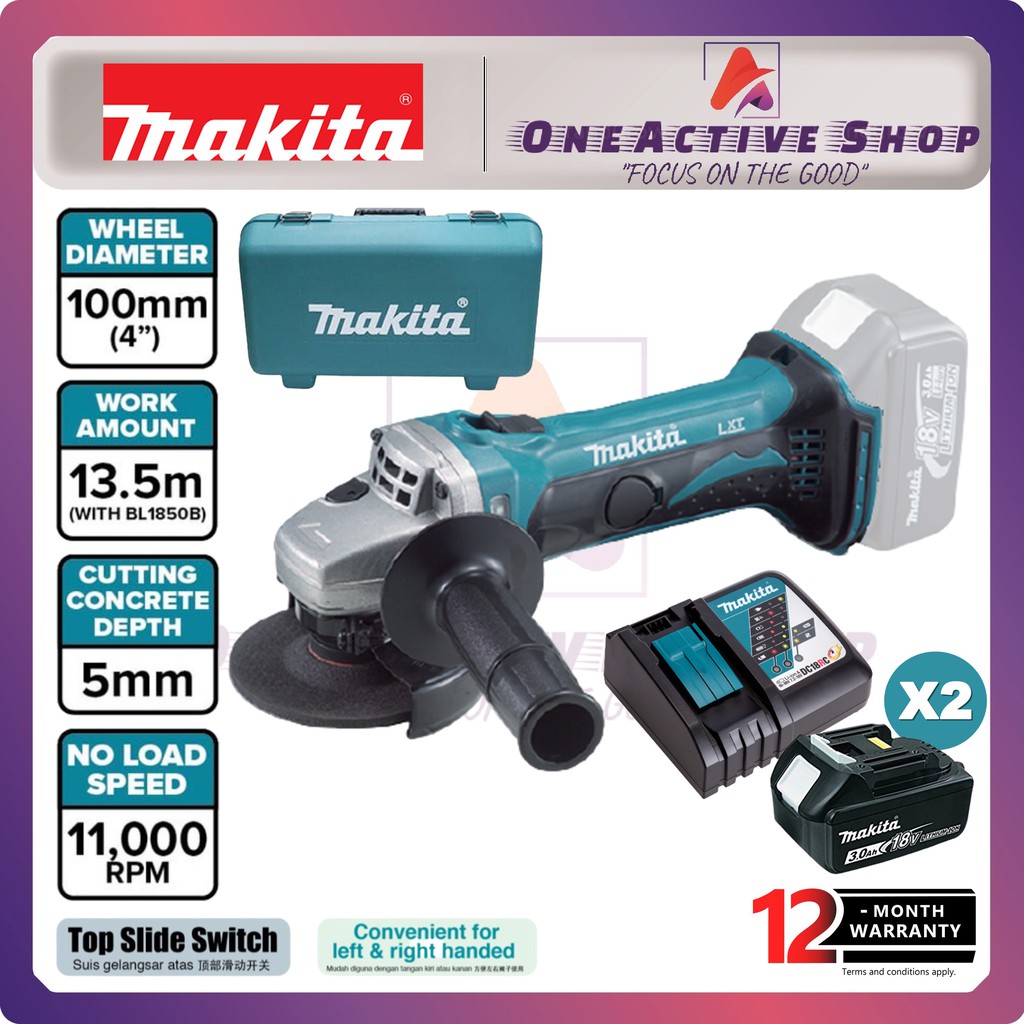 MAKITA 18V Cordless Angle Grinder DGA402RFE / DGA402Z 1 Year Warranty