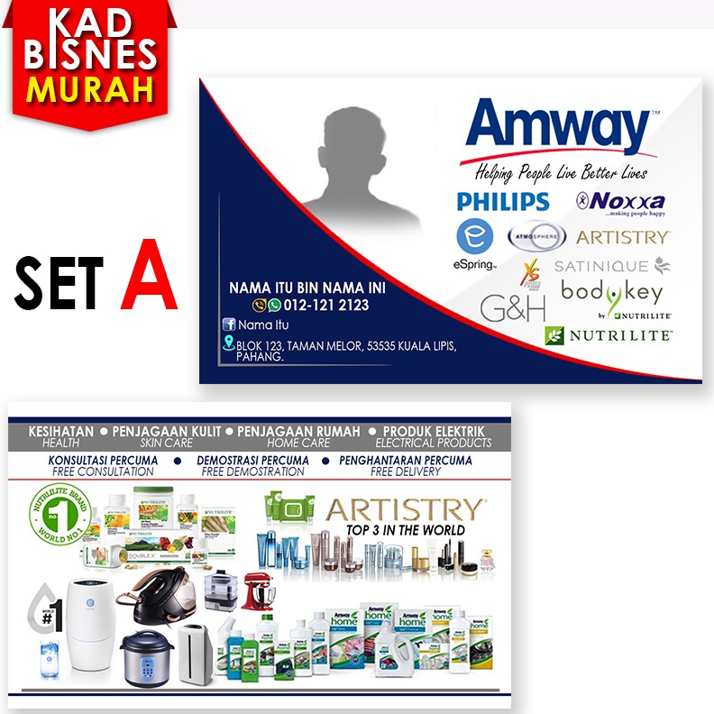 Edisi Ejen Kad Bisnes Amway Namecard Amway Bisnes Kad Cantik Bisneskad Murah Bussiness Card Shopee Malaysia