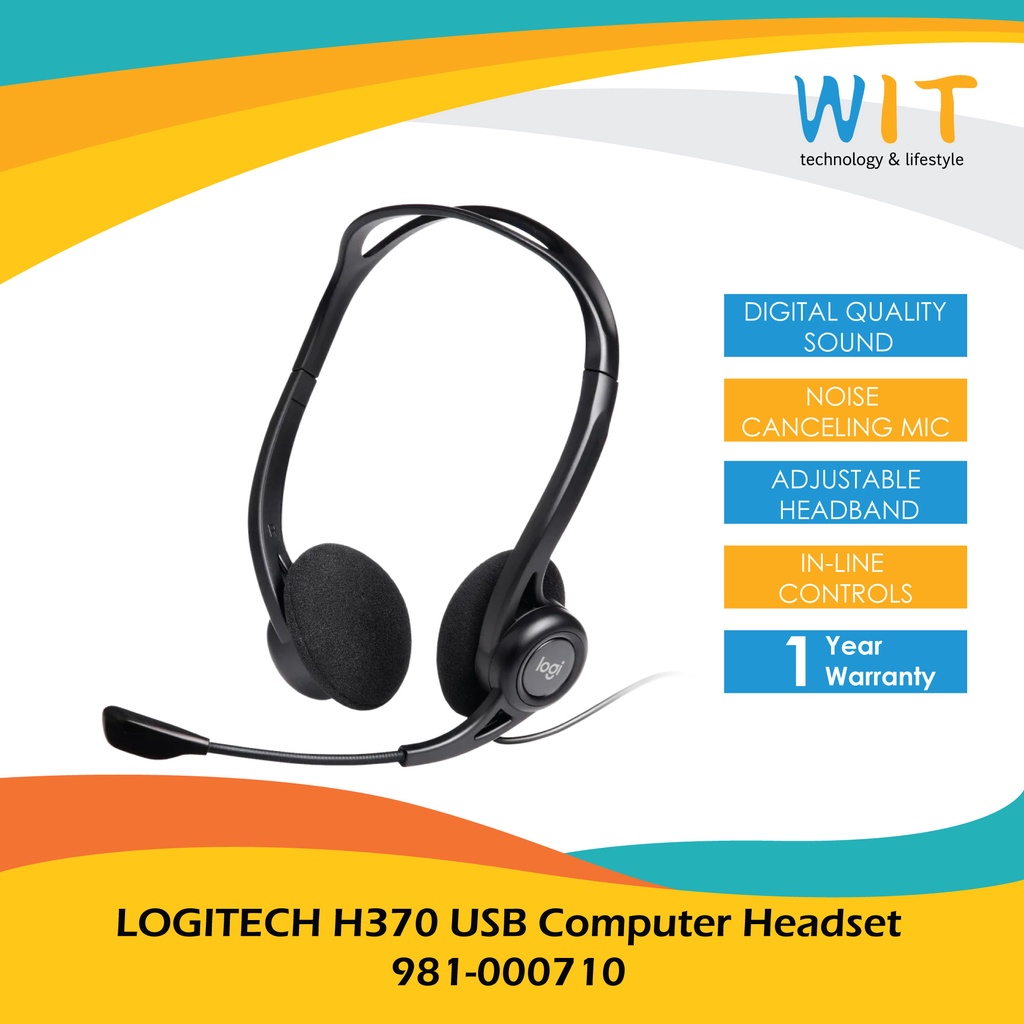 LOGITECH H370 USB Computer Headset - 981-000710
