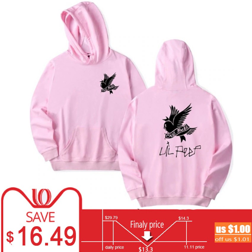 lil peep hoodie pink