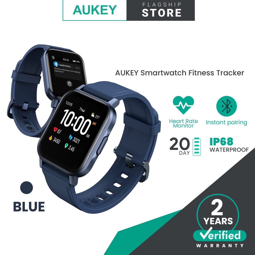 smartwatch aukey fitness tracker 12 activity